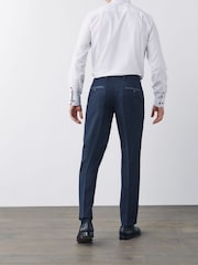 Marineblau/blau - Slim-Fit-Anzughose mit Hahnentrittmuster - Image 2 of 7