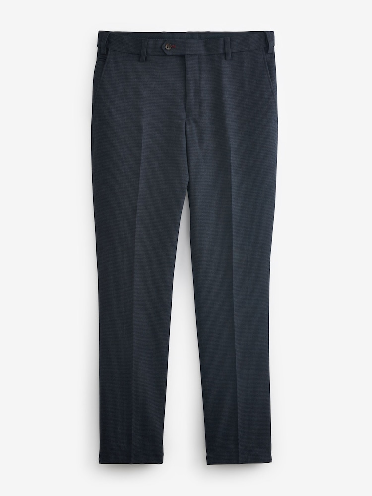 Marineblau/blau - Slim-Fit-Anzughose mit Hahnentrittmuster - Image 5 of 7