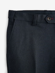 Marineblau/blau - Slim-Fit-Anzughose mit Hahnentrittmuster - Image 6 of 7