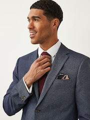 Light Blue Slim Fit Puppytooth Design Suit Jacket - Image 1 of 11