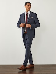 Light Blue Slim Fit Puppytooth Design Suit Jacket - Image 2 of 11