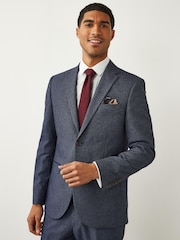 Light Blue Slim Fit Puppytooth Design Suit Jacket - Image 3 of 11