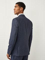 Light Blue Slim Fit Puppytooth Design Suit Jacket - Image 4 of 11
