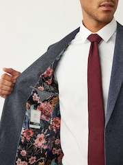 Light Blue Slim Fit Puppytooth Design Suit Jacket - Image 6 of 11