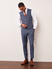 Hellblau - Slim-Fit-Anzughose mit Hahnentrittmuster - Image 2 of 8