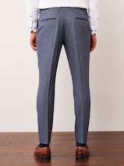 Hellblau - Slim-Fit-Anzughose mit Hahnentrittmuster - Image 3 of 8