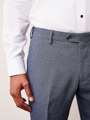 Hellblau - Slim-Fit-Anzughose mit Hahnentrittmuster - Image 4 of 8