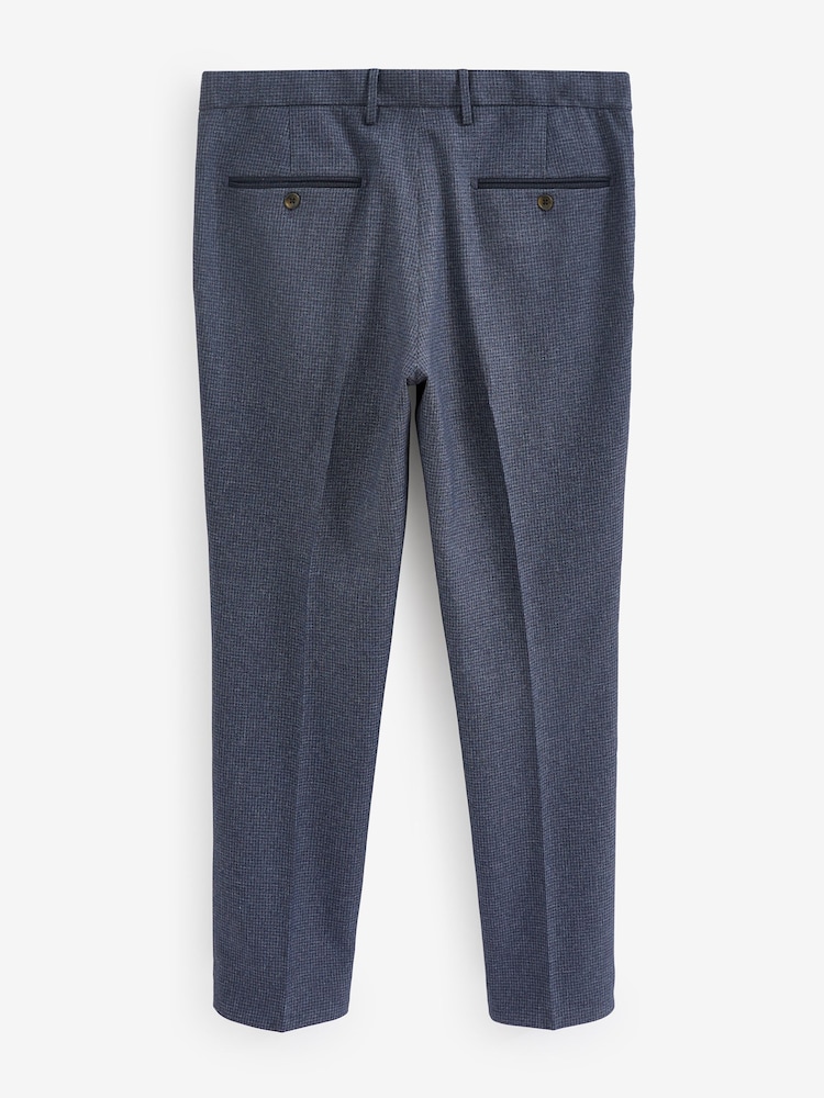 Hellblau - Slim-Fit-Anzughose mit Hahnentrittmuster - Image 6 of 8