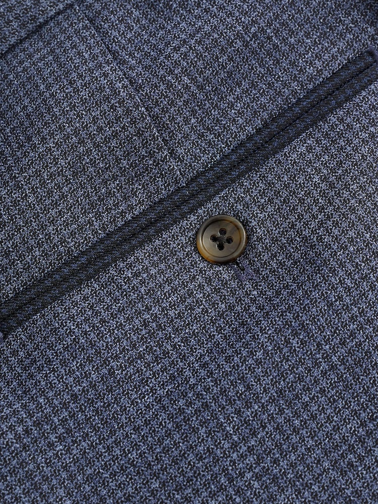 Hellblau - Slim-Fit-Anzughose mit Hahnentrittmuster - Image 7 of 8