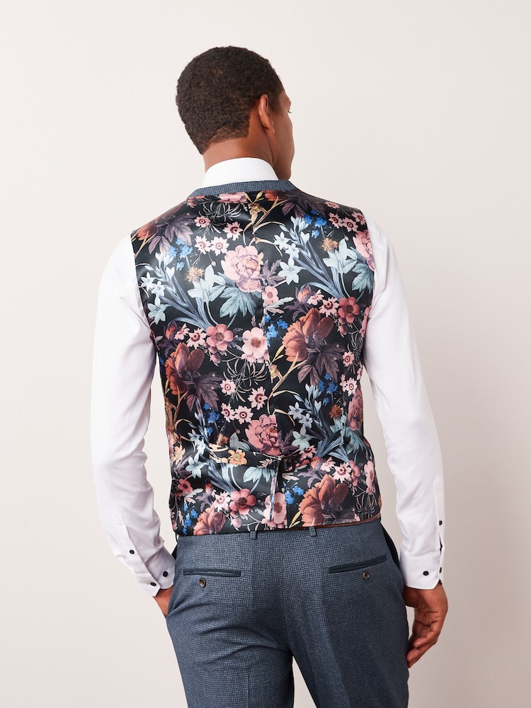 Bleu clair - Coupe classique Puppytooth Design Gilet - Image 3 of 9