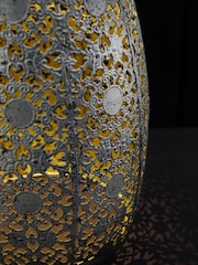 Silver Asmae Solar Outdoor Lanterns Set of 2 - Image 3 of 4