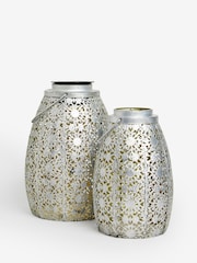 Silver Asmae Solar Outdoor Lanterns Set of 2 - Image 4 of 4