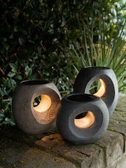 Set of 3 Natural Solar Light Standing Stone Sculptures - Image 1 of 4