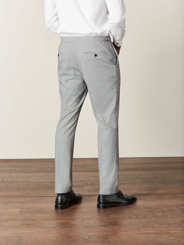 Black and White Slim Fit Morning Suit: Trousers - Image 2 of 9