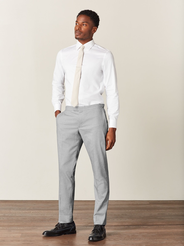 Zwart en wit - Slim fit rouwkostuum: broek - Image 3 of 9