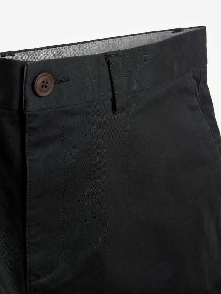 Black/Light Grey Straight Fit Stretch Chinos Shorts 2 Pack - Image 9 of 9