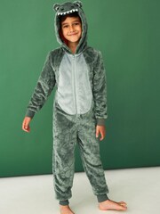 F&F Green Croc Effect Onesie - Image 1 of 1