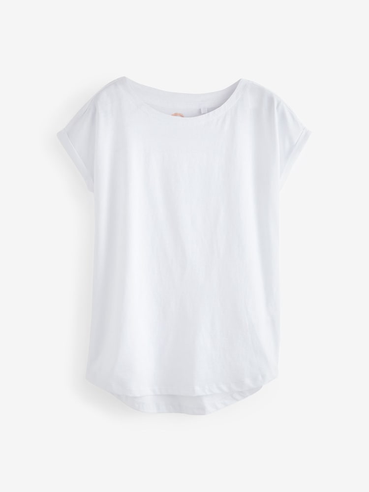 White/Grey Marl/Purple 100% Cotton Cap Sleeve T-Shirts 3 Pack - Image 10 of 11