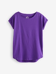 White/Grey Marl/Purple 100% Cotton Cap Sleeve T-Shirts 3 Pack - Image 11 of 11