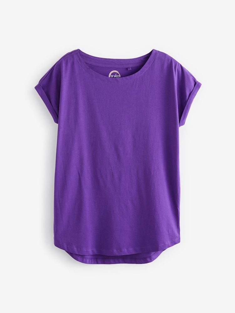 Bela/siva melirana/vijolična - 100% Cotton Cap Sleeve T-Shirts 3 Pack - Slika 11 iz 11 Bela/siva melirana/vijolična - 100% Cotton Cap Sleeve T-Shirts 3 Pack - Slika 11 iz 11