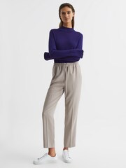 Reiss Purple Sasha Merino Wool Split Sleeve Jumper - Image 3 of 6