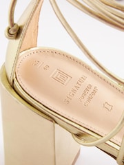 Gold Signature Leather Caged Knot Block Heels - Image 7 of 7