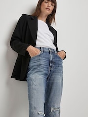 River Island Denim Mom High Waist Ripped Paris Jeans - Image 3 of 4