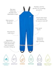 Muddy Puddles Blue Rainy Day Waterproof Dungarees - Image 3 of 3