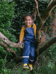Muddy Puddles Navy Blue Rainy Day Waterproof Dungarees - Image 1 of 3