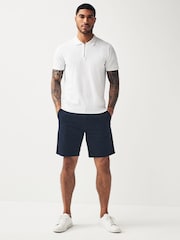 Navy/Stone Straight Fit Stretch Chino Shorts 2 Pack - Image 2 of 13