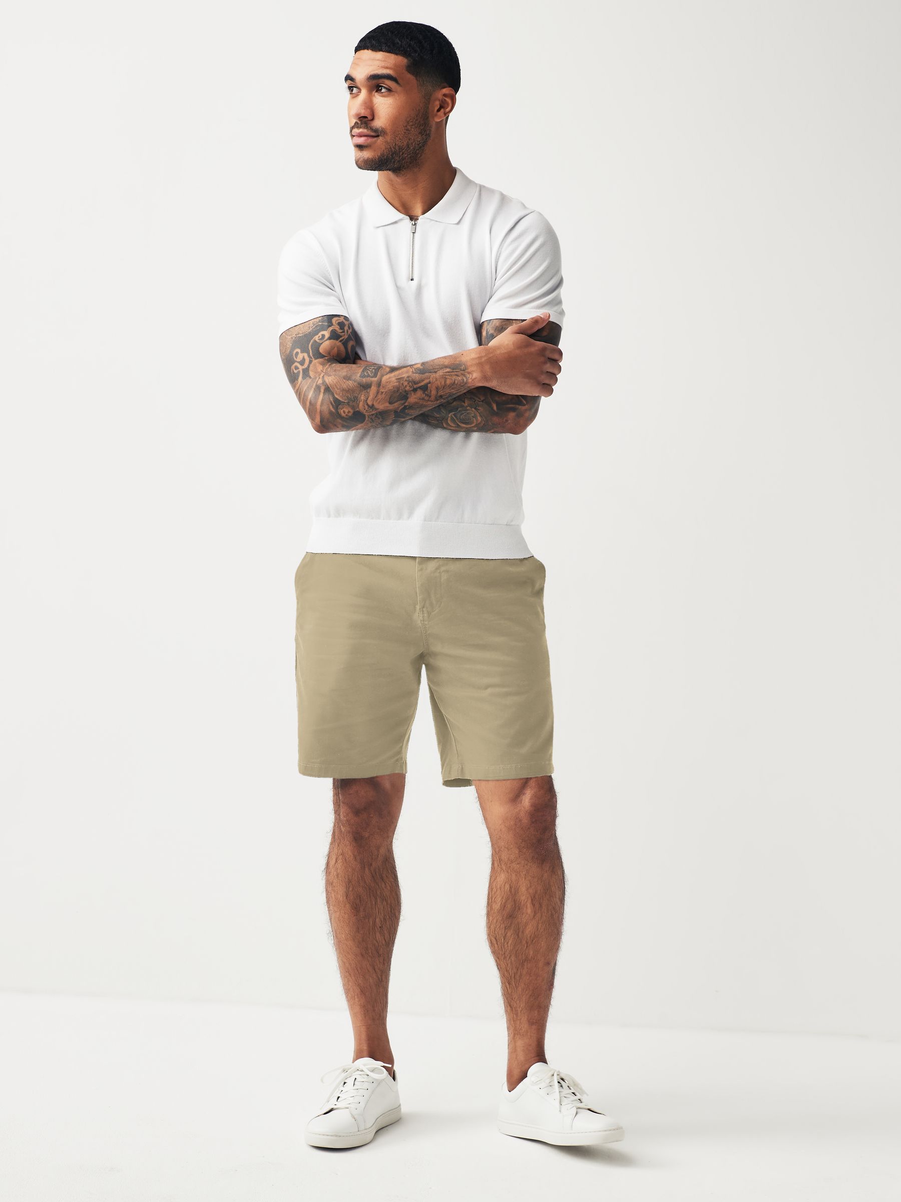 Buy Navy/Stone Straight Fit Stretch Chino Shorts 2 Pack from Next USA
