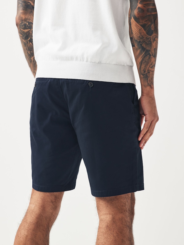 Navy/Stone Straight Fit Stretch Chino Shorts 2 Pack - Image 6 of 13