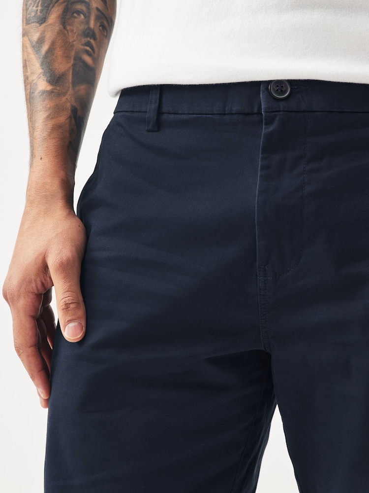 Navy/Stone Straight Fit Stretch Chino Shorts 2 Pack - Image 7 of 13