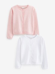 Pink/White 2 Pack Baby Cardigans (0mths-3yrs) - Image 1 of 3