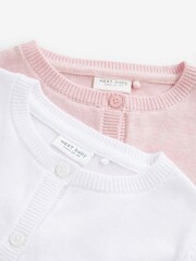 Pink/White 2 Pack Baby Cardigans (0mths-3yrs) - Image 3 of 3