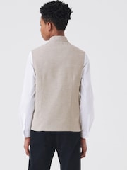 Neutral Brown Grandad Collar Waistcoat And Shirt Set (12mths-16yrs) - Image 2 of 8