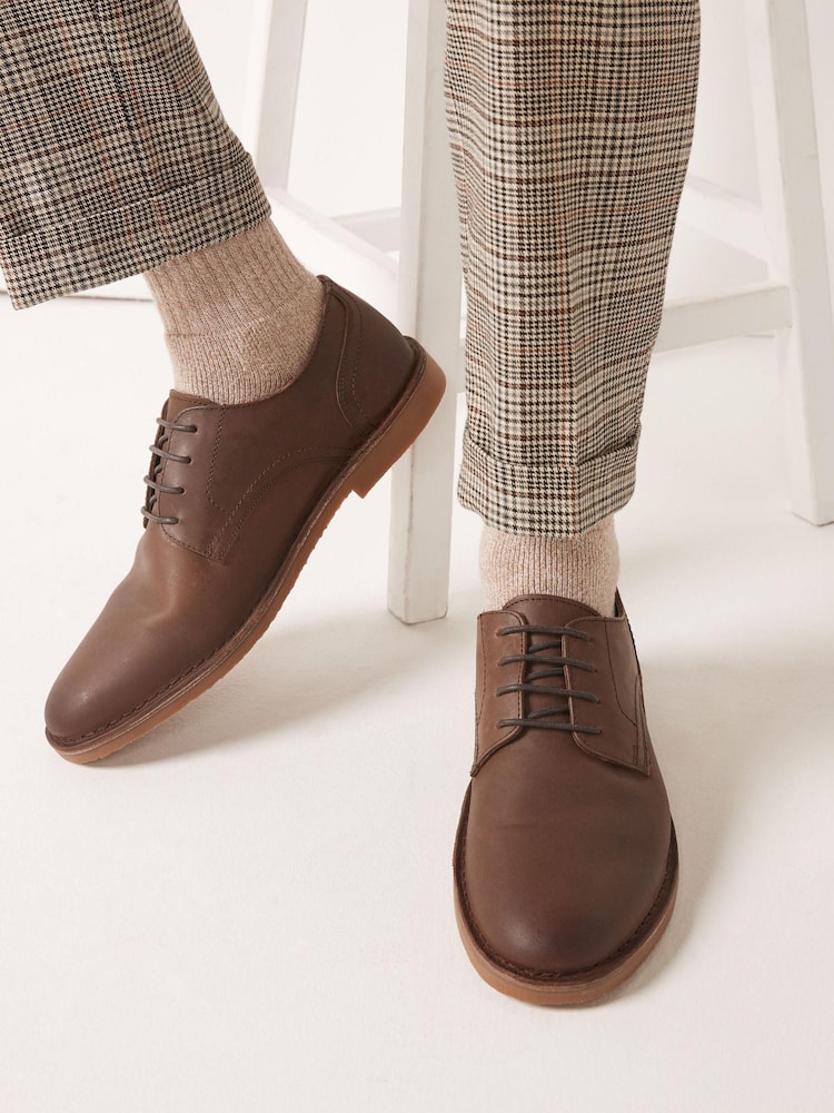 Brown Leather Desert Shoes - Image 1 of 6