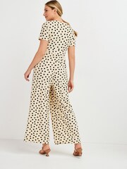 Cream Spot Maternity/Nursing Short Sleeve Jumpsuit - Image 2 of 7
