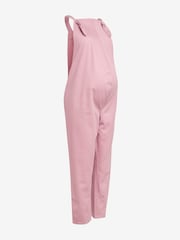 Pink Maternity Adjustable Strap Cotton Relaxed Jumpsuit - Image 2 of 3