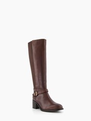 Dune London Brown Tildings Strap Detail High Leg Boots - Image 3 of 5
