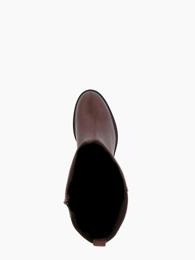 Dune London Brown Tildings Strap Detail High Leg Boots - Image 5 of 5