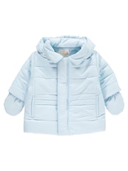 Emile Et Rose Light Blue Microfibre Jacket With Detachable Hood And Mitts - Image 2 of 3