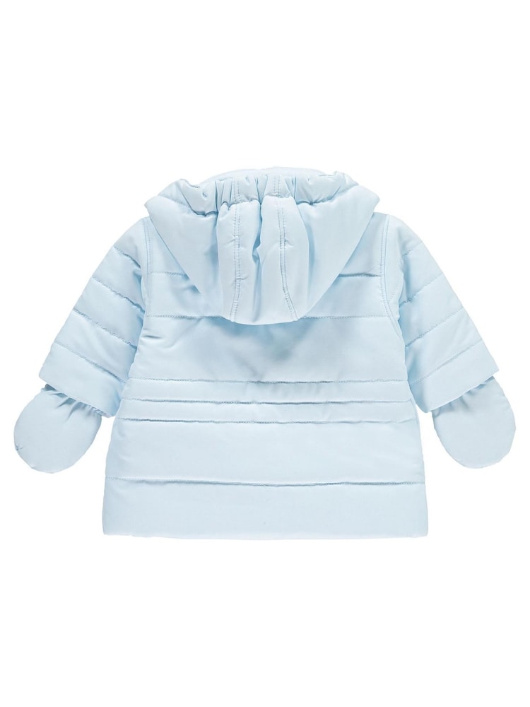 Chaqueta azul claro de microfibra con capucha y manoplas desmontables de Emite Et Rose - Imagen 3 de 3 Chaqueta azul claro de microfibra con capucha y manoplas desmontables de Emite Et Rose - Imagen 3 de 3