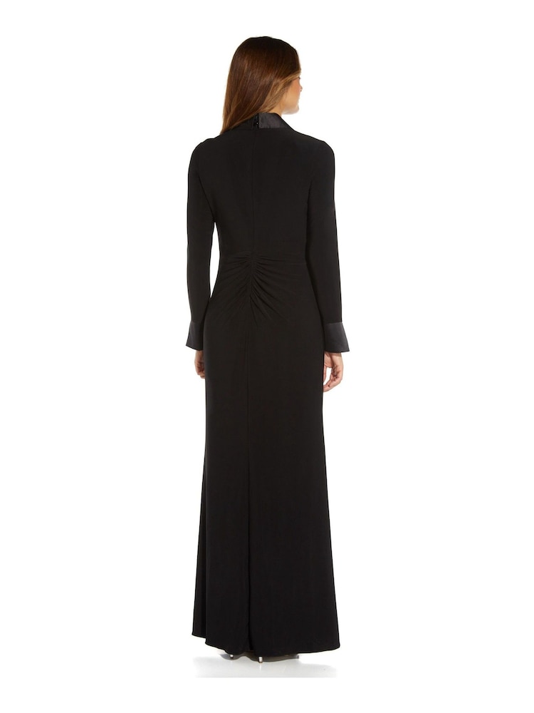 Buy Adrianna Papell Black Jersey Twist Tuxedo Gown from Next USA Buy Adrianna Papell Black Jersey Twist Tuxedo Gown from Next USA