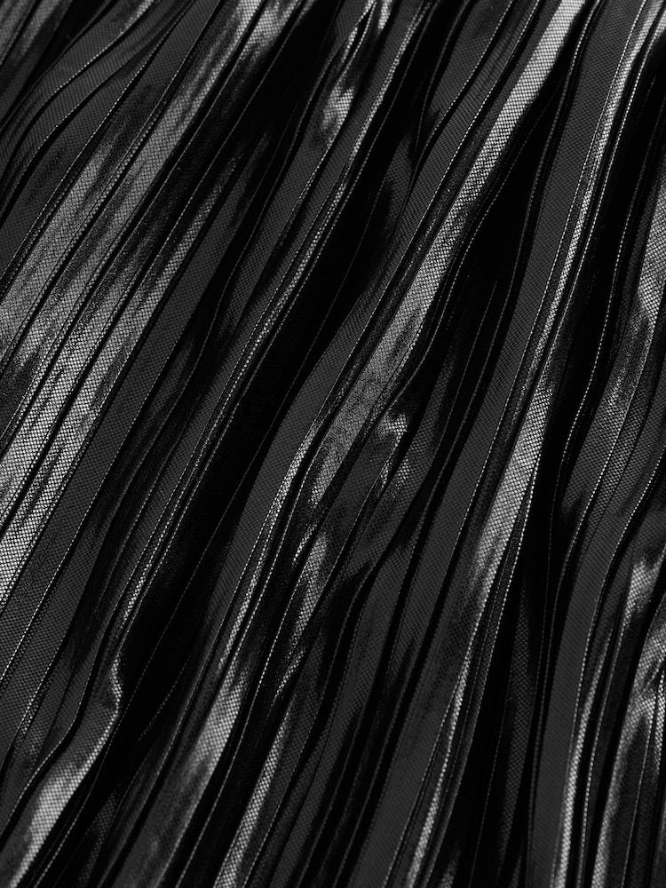 Black Metallic Pleat Skirt (3-16yrs) - Image 4 of 4 Black Metallic Pleat Skirt (3-16yrs) - Image 4 of 4
