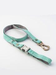 Hugo & Hudson Aqua Blue Herringbone Dog Lead - Image 2 of 4