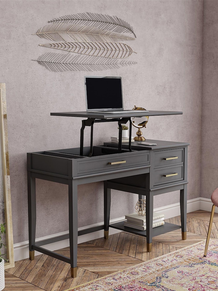 CosmoLiving Graphite Grey Westerleigh Lift Top Computer Desk - Image 2 of 4