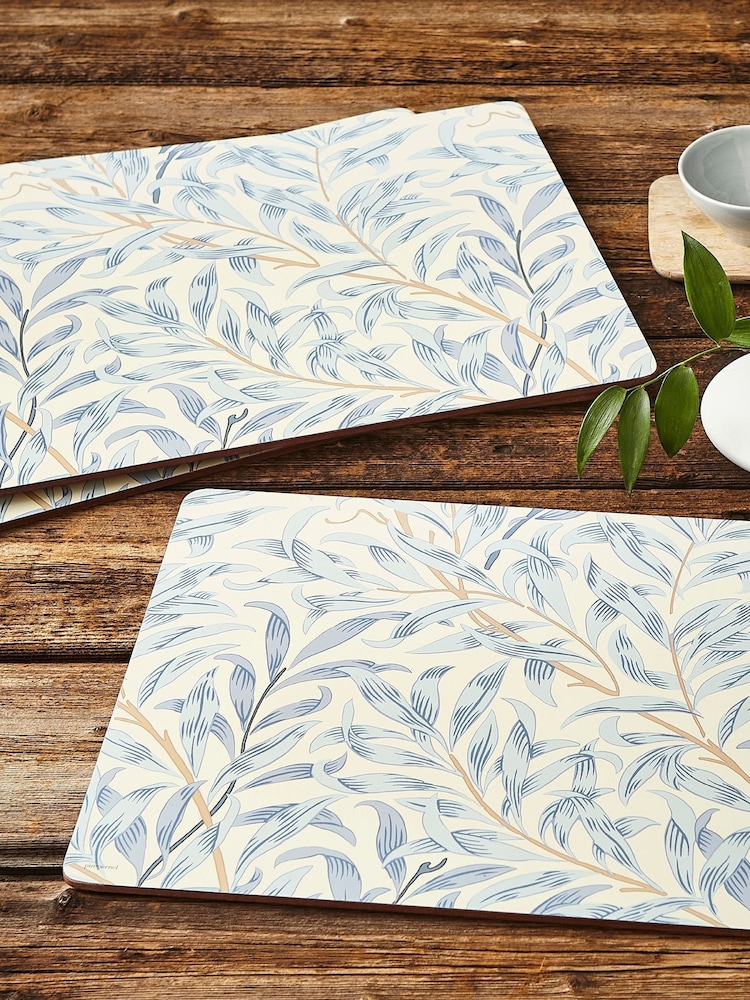 Morris & Co. by Pimpernel Set of 4 Blue Willow Bough Blue Placemats - Image 2 of 4 Morris & Co. by Pimpernel Set of 4 Blue Willow Bough Blue Placemats - Image 2 of 4