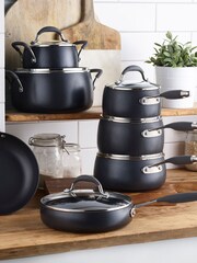 Lakeland Pewter Grey Hard Anodised 24cm Frying Pan - Image 1 of 4