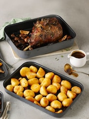 Lakeland Pewter Grey Hard Anodised Small Roasting Tin - Image 1 of 2